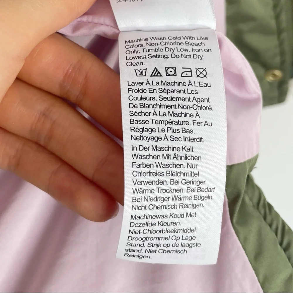 J. Crew Quilted Cocoon Puffer Jacket Army Green Gold Oversized Cozy Casual - Picture 10 of 11